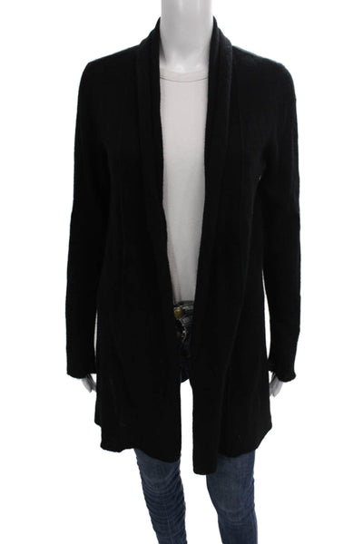 Cynthia Rowley Women Black Cashmere Collared Cardigan Long Sleeve Size M