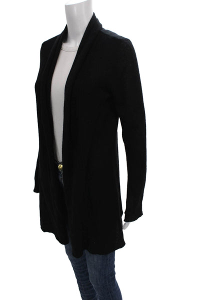 Cynthia Rowley Women Black Cashmere Collared Cardigan Long Sleeve Size M