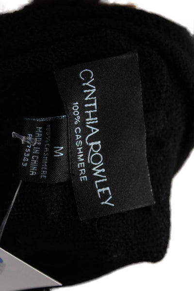 Cynthia Rowley Women Black Cashmere Collared Cardigan Long Sleeve Size M