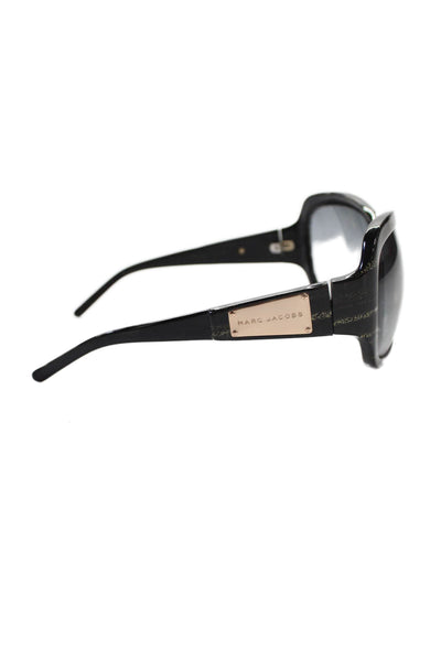 Marc Jacobs Womens Glitter Print Large Lens Sunglasses Black Gold