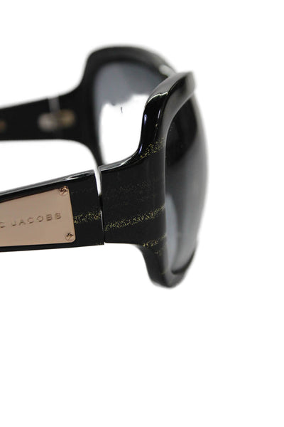Marc Jacobs Womens Glitter Print Large Lens Sunglasses Black Gold