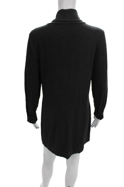 Theory Womens Gray Turtleneck Viscose Sweater Dress Long Sleeve Size L