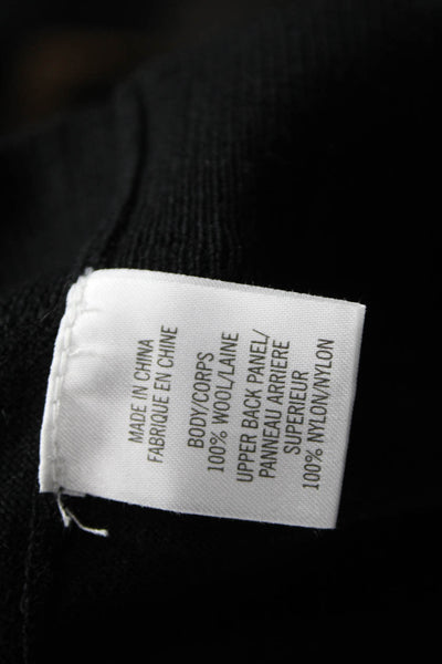 Theory Women Shift Dress Black Wool Scoop Neck Short Sleeve Short Size L