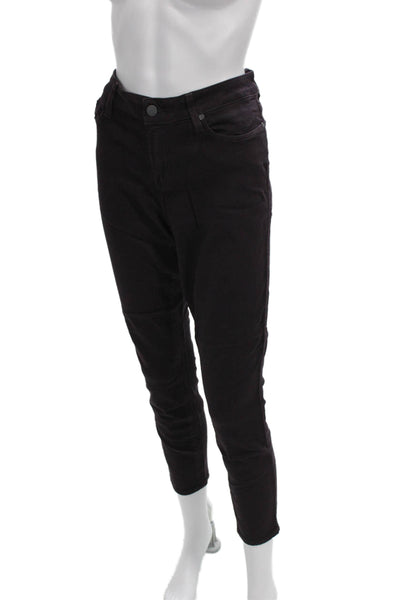 Paige Womens Ankle Jeans Purple Rayon Mid Rise Button Inseam 27 Size 32