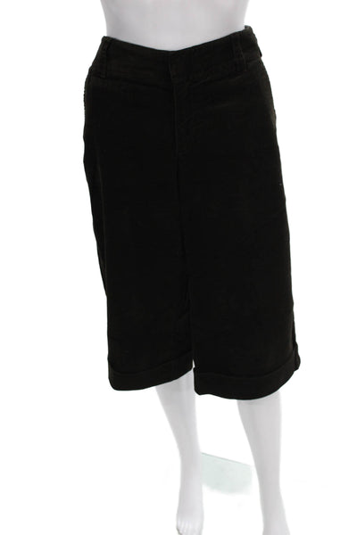 Vince Unisex Capri Pants Black Button Front Casual Size 10