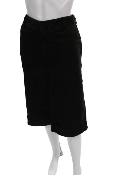 Vince Unisex Capri Pants Black Button Front Casual Size 10