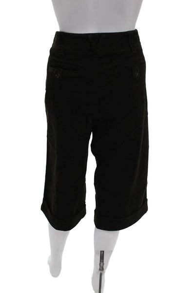 Vince Unisex Capri Pants Black Button Front Casual Size 10