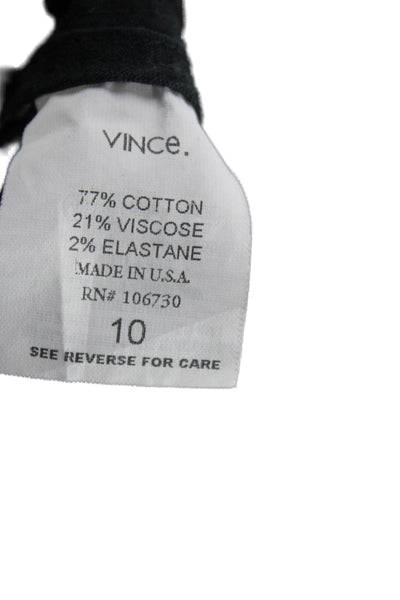 Vince Unisex Capri Pants Black Button Front Casual Size 10