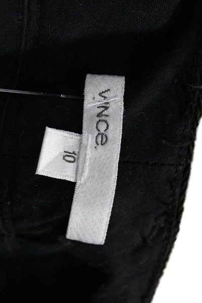 Vince Unisex Capri Pants Black Button Front Casual Size 10