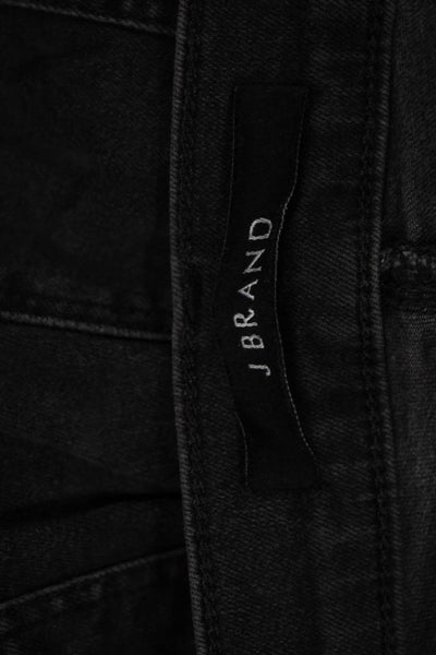 J Brand Womens Black Skinny Jeans Mid Rise Cotton Button Inseam 26 Size 30