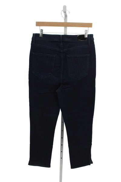 Paige Womens Tapered Jeans Blue High Rise Cotton Button Size 31
