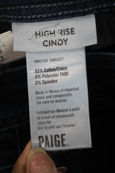 Paige Womens Tapered Jeans Blue High Rise Cotton Button Size 31