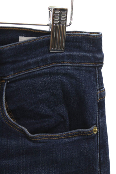 Frame Women Skinny High Rise Blue Cotton Blend Jeans Button Size 29