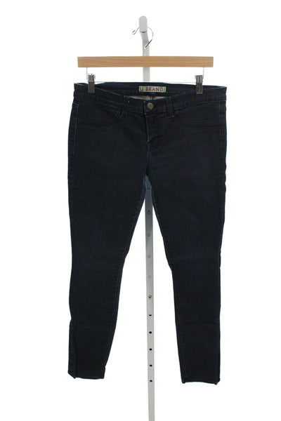 J Brand Womens Skinny Jeans Blue Mid Rise Button 28 Inseam Size 31