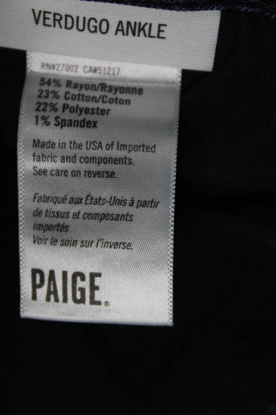 Paige Womens VERDUGO ANKLE Jeans Blue Denim Button Mid Rise Size 30