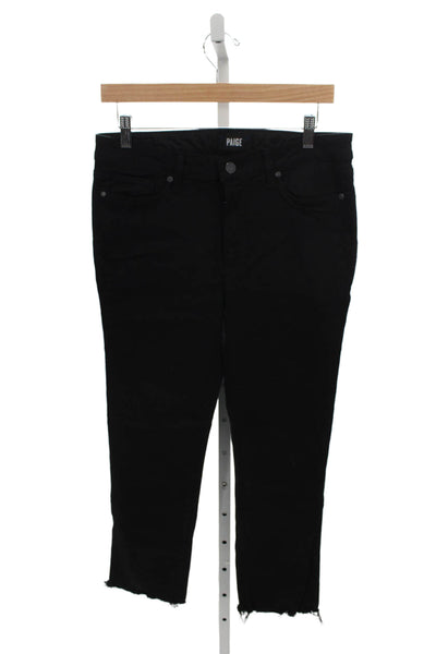 Paige Womens Black Straight Jeans Rayon Mid Rise Size 30