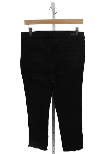 Paige Womens Black Straight Jeans Rayon Mid Rise Size 30
