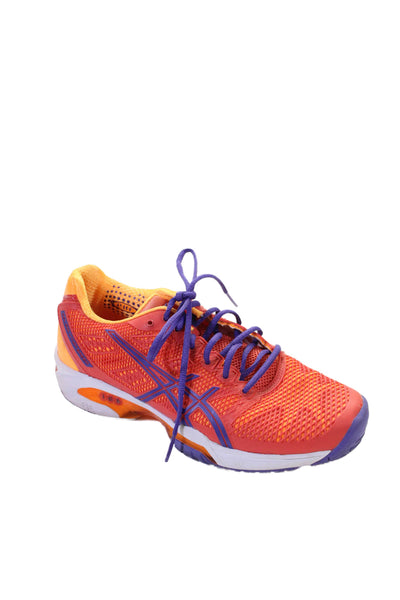 Asics Womens Lace Up Ombre Low Top Running Sneakers Orange Size 8