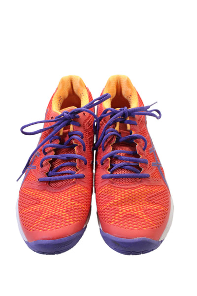 Asics Womens Lace Up Ombre Low Top Running Sneakers Orange Size 8