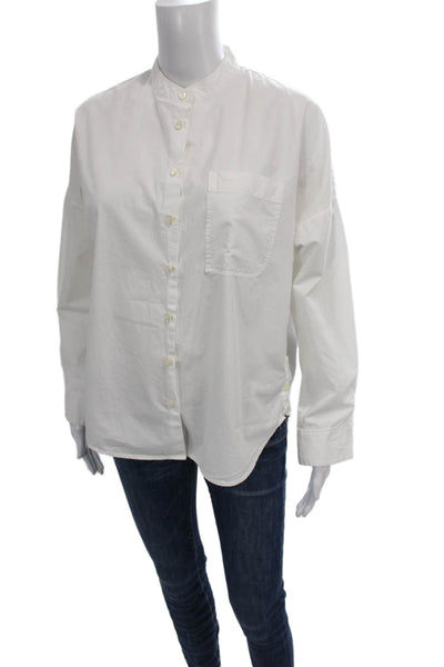 Alex Mill Unisex Adults White Cotton Collared Long Sleeve Button-Up Size XS