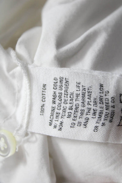 Alex Mill Unisex Adults White Cotton Collared Long Sleeve Button-Up Size XS