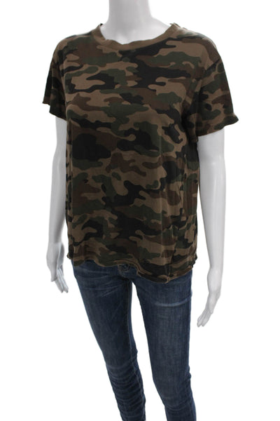 Nili Lotan Unisex Basic Camouflage Cotton Crew Tee Short Sleeve Size XS