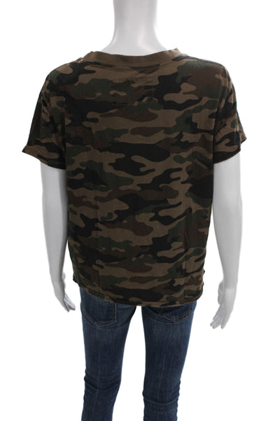 Nili Lotan Unisex Basic Camouflage Cotton Crew Tee Short Sleeve Size XS