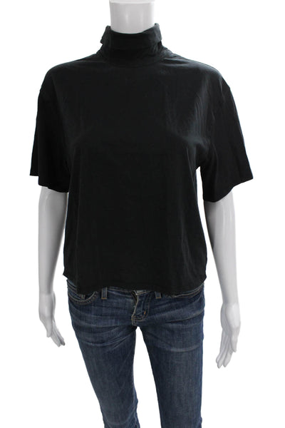 Lululemon Women Basic Black Turtleneck Short Sleeve T-Shirt Size 4