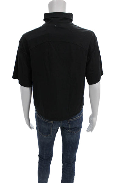 Lululemon Women Basic Black Turtleneck Short Sleeve T-Shirt Size 4