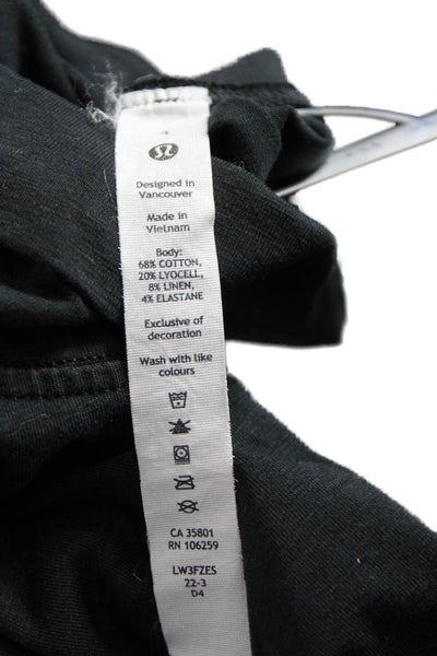 Lululemon Women Basic Black Turtleneck Short Sleeve T-Shirt Size 4