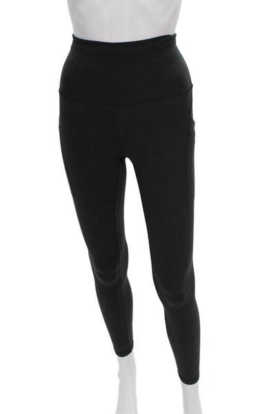 Lululemon Women Black Ankle Leggings Athletic Polyester Solid Size 4