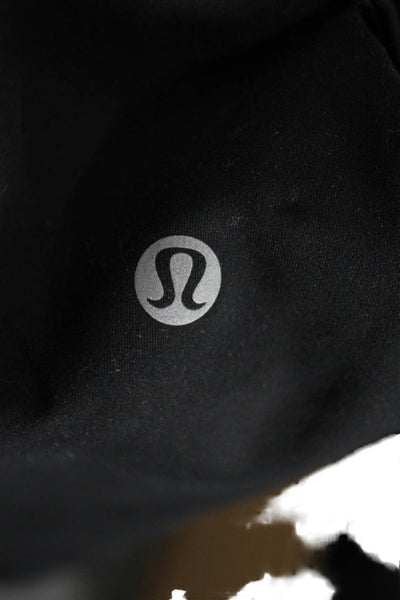 Lululemon Women Black Ankle Leggings Athletic Polyester Solid Size 4