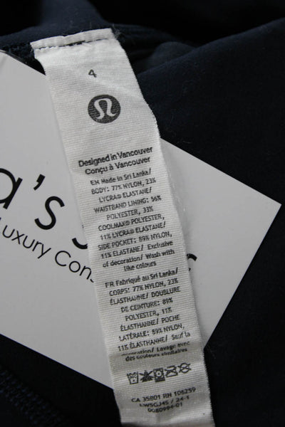 Lululemon Womens Ankle Leggings Blue Nylon Pull On Size 4
