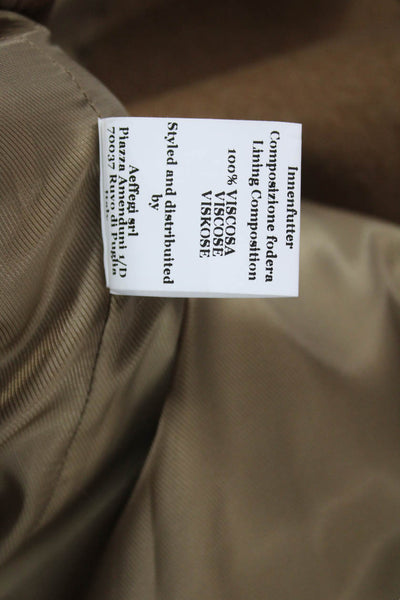 Chiarulli Women Coat Brown Virgin Wool Size 44