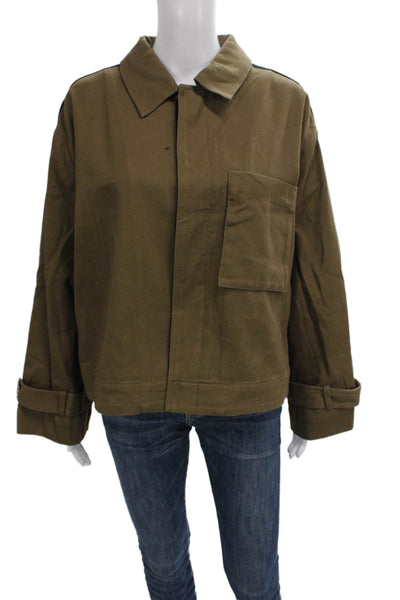 Christian Lacroix Women Basic Jacket Green Colorblock Cotton Size L