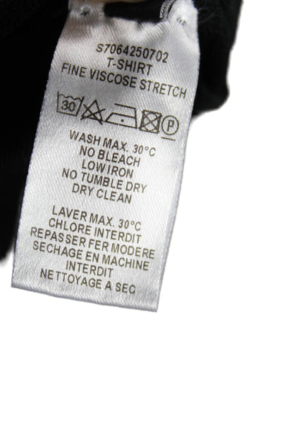 Joseph Women Basic Black Viscose Crew Neck Short Sleeve T-Shirt Size S