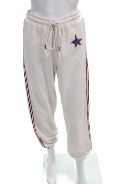 Sundry Unisex Beige Striped Drawstring Sweatpants 50% Cotton Size M