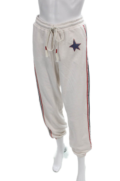 Sundry Unisex Beige Striped Drawstring Sweatpants 50% Cotton Size M