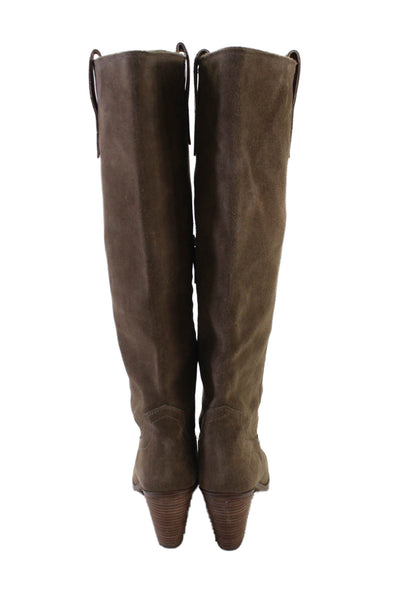 Blondo Womens Suede Block Heels Knee High Boots Shoes Brown Size 9.5