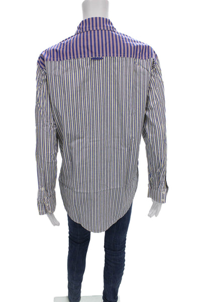Solid & Striped Women Striped Collared Long Sleeve Rayon Button-Up Size XS