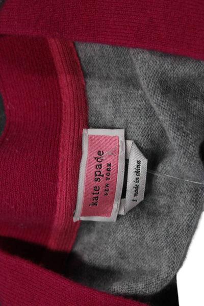 Kate Spade Women Cashmere V Neck Gray Cardigan Long Sleeve Size S