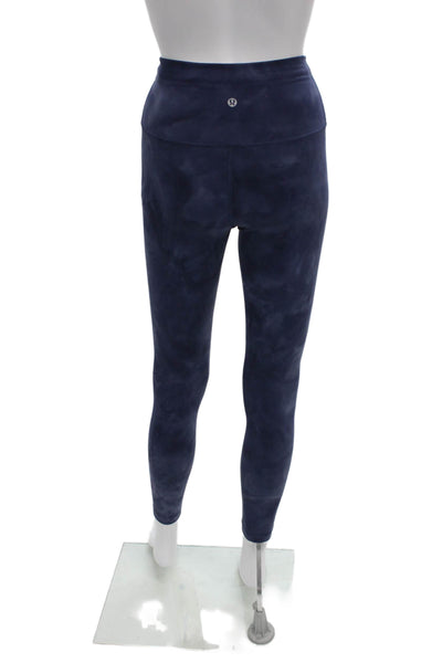 Lululemon Womens Ankle Tie Dye Blue Nylon Blend Leggings Size 4