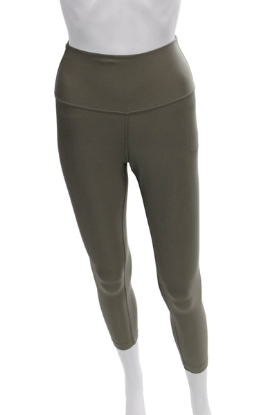 Alo Womens Green Capri Leggings Nylon Blend Athleisure Size S