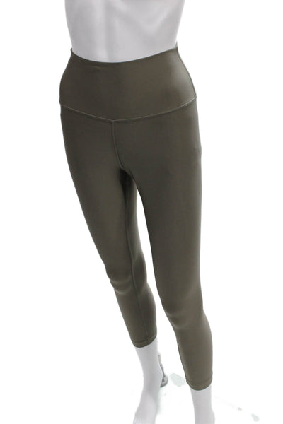 Alo Womens Green Capri Leggings Nylon Blend Athleisure Size S
