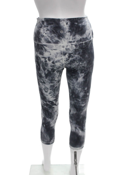 Lululemon Women Gray Tie Dye Capri Leggings Polyester Size 4
