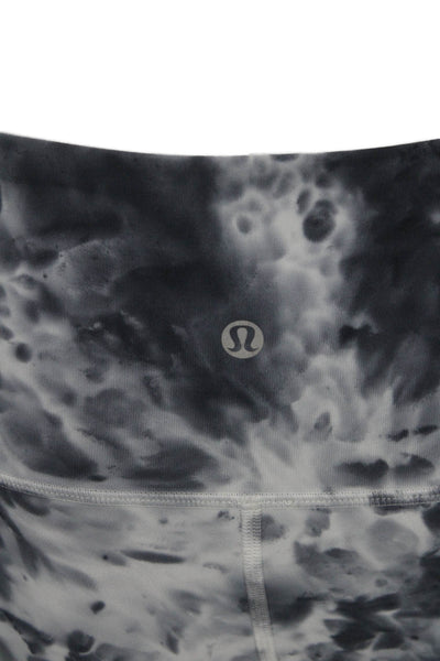 Lululemon Women Gray Tie Dye Capri Leggings Polyester Size 4