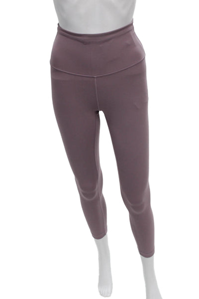 Lululemon Women Purple Ankle Leggings Synthetic Blend Pull On Size 4