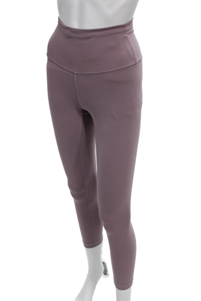 Lululemon Women Purple Ankle Leggings Synthetic Blend Pull On Size 4
