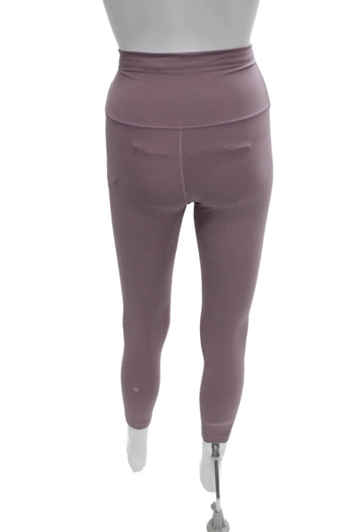 Lululemon Women Purple Ankle Leggings Synthetic Blend Pull On Size 4