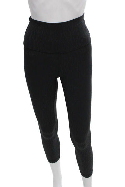 Lululemon Womens Capri Leggings Black Animal Print Nylon Blend Size 4